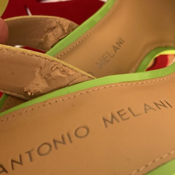 Antonio Melani Ankle Strap Green Patent Sandals  Size 7,5 - Picture 9 of 9